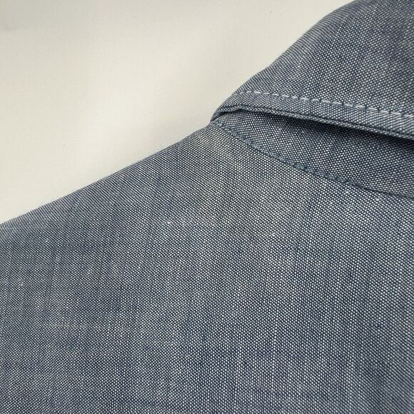 VTG 1970's Big Mac Womens Blue Embroidered Chambray Shirt God Bless America - Picture 7 of 10